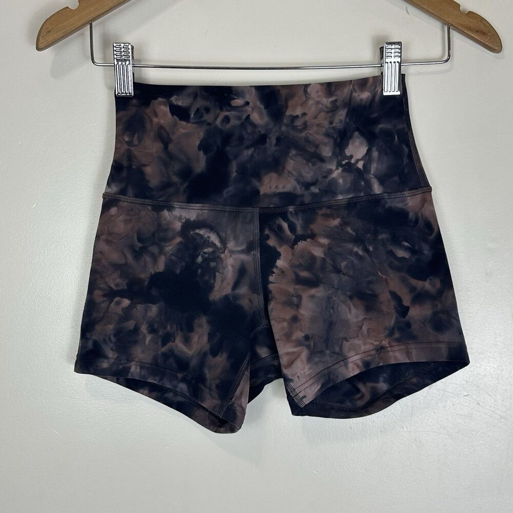 lululemon Align Short 4" Size 4 Diamond Dye Graphite Grey Pink Pastel Yoga